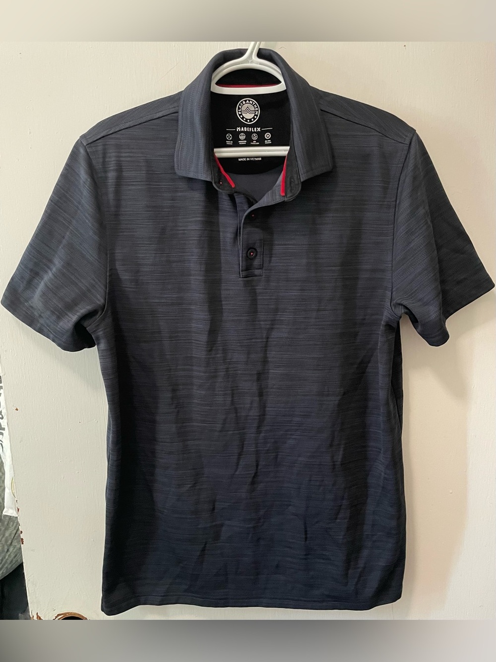 Flag & Anthem MadeFlex Men's Black Heather Short Sleeve Polo Shirt Size Medium M